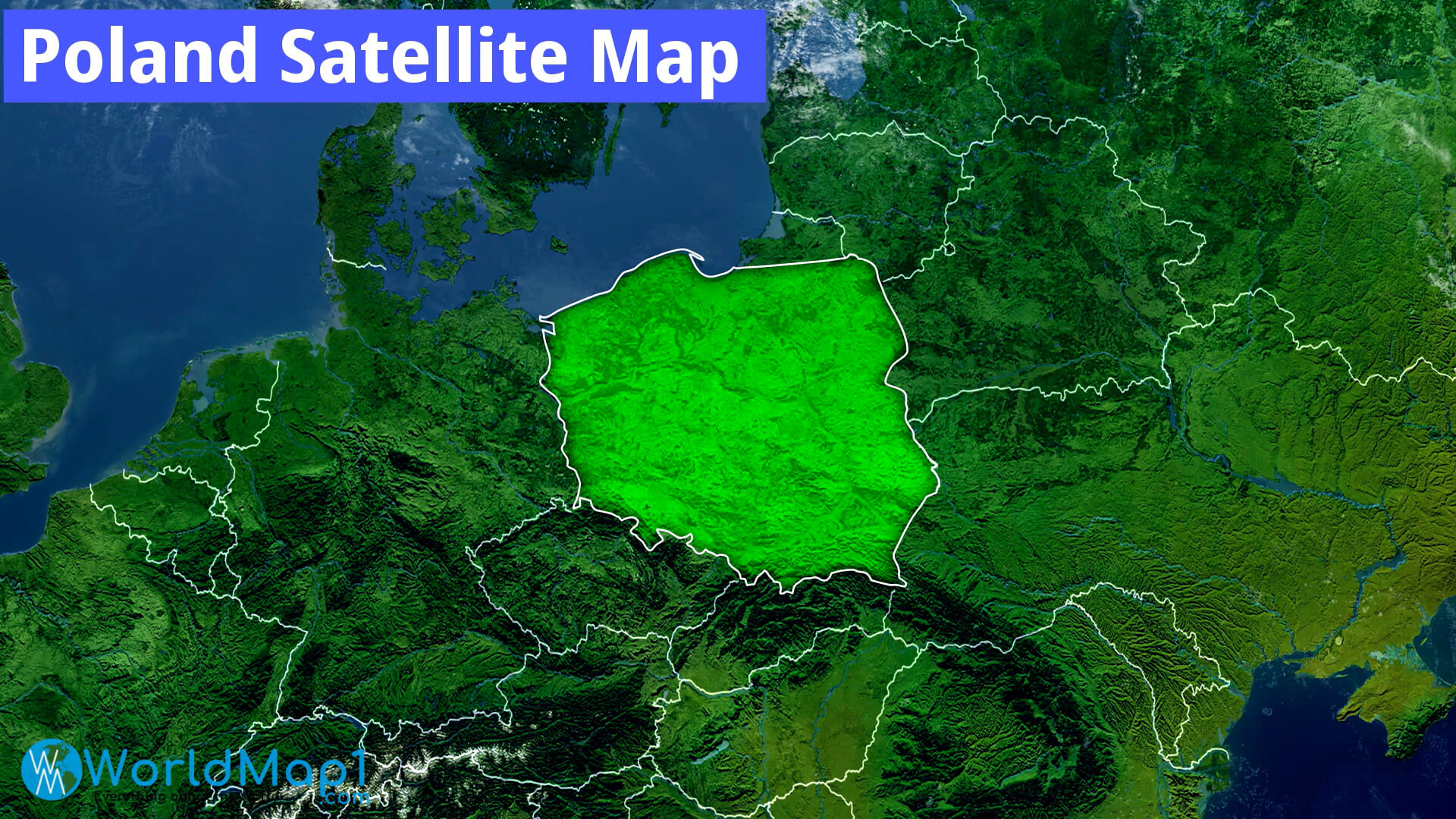 Polonya Uydu Haritası